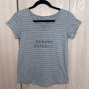 Banana Republic striped gray small crew neck